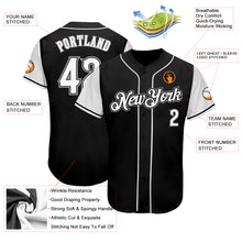 Load image into Gallery viewer, Custom Black White-Gray Authentic Baseball Jersey
