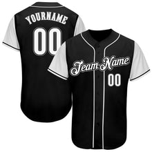 Load image into Gallery viewer, Custom Black White-Gray Authentic Baseball Jersey
