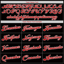 Load image into Gallery viewer, Custom Black White-Red Authentic Throwback Basketball Jersey
