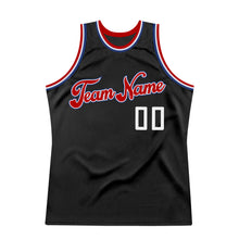 Load image into Gallery viewer, Custom Black White-Red Authentic Throwback Basketball Jersey
