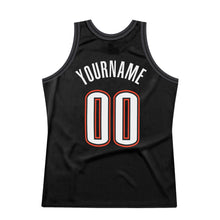 Load image into Gallery viewer, Custom Black White-Orange Authentic Throwback Basketball Jersey
