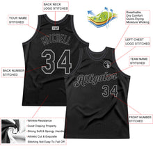 Load image into Gallery viewer, Custom Black Black-Silver Gray Authentic Throwback Basketball Jersey
