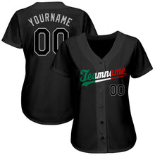 Load image into Gallery viewer, Custom Black Black-Kelly Green Authentic Baseball Jersey

