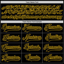 Load image into Gallery viewer, Custom Black Black-Gold Hockey Jersey
