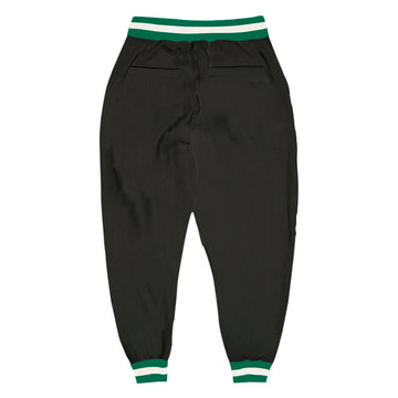Custom Black Kelly Green-White Sports Pants