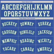 Load image into Gallery viewer, Custom Blue White-Kelly Green Authentic Throwback Basketball Jersey
