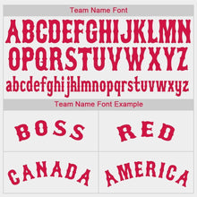 Load image into Gallery viewer, Custom White Red-Navy Baseball Jersey
