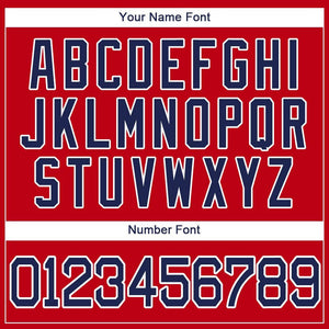 Custom Red Navy-White Baseball Jersey