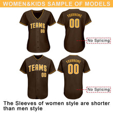Load image into Gallery viewer, Custom Brown Gold-White Authentic Baseball Jersey
