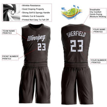 Load image into Gallery viewer, Custom Brown White Round Neck Suit Basketball Jersey
