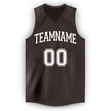 Load image into Gallery viewer, Custom Brown White V-Neck Basketball Jersey
