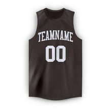 Load image into Gallery viewer, Custom Brown White Round Neck Basketball Jersey
