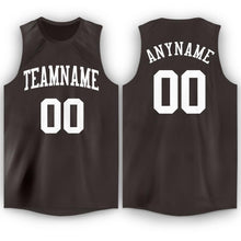 Load image into Gallery viewer, Custom Brown White Round Neck Basketball Jersey
