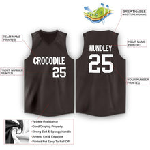 Load image into Gallery viewer, Custom Brown White V-Neck Basketball Jersey

