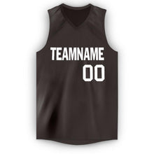 Load image into Gallery viewer, Custom Brown White V-Neck Basketball Jersey
