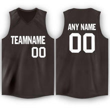 Load image into Gallery viewer, Custom Brown White V-Neck Basketball Jersey
