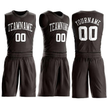 Load image into Gallery viewer, Custom Brown White Round Neck Suit Basketball Jersey
