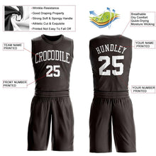 Load image into Gallery viewer, Custom Brown White Round Neck Suit Basketball Jersey
