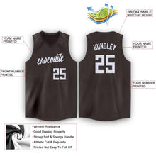 Load image into Gallery viewer, Custom Brown White V-Neck Basketball Jersey
