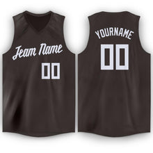 Load image into Gallery viewer, Custom Brown White V-Neck Basketball Jersey
