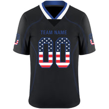 Load image into Gallery viewer, Custom Lights Out Black Royal-White USA Flag Fashion Football Jersey
