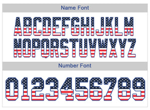 Custom Lights Out Black Royal-White USA Flag Fashion Football Jersey