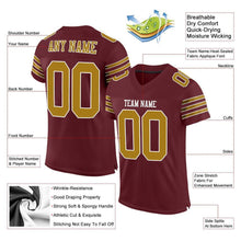Load image into Gallery viewer, Custom Burgundy Orange-White Mesh Authentic Football Jersey

