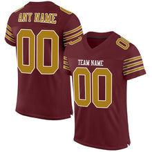 Load image into Gallery viewer, Custom Burgundy Orange-White Mesh Authentic Football Jersey
