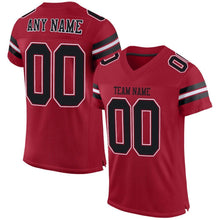 Load image into Gallery viewer, Custom Cardinal Black-White Mesh Authentic Football Jersey
