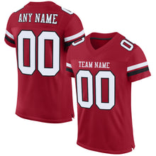 Load image into Gallery viewer, Custom Cardinal White-Black Mesh Authentic Football Jersey

