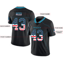Load image into Gallery viewer, Custom Lights Out Black Panther Blue-Gray USA Flag Fashion Football Jersey
