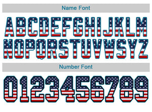Custom White Panther Blue-Black USA Flag Fashion Football Jersey