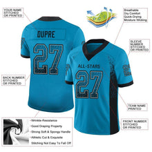 Load image into Gallery viewer, Custom Panther Blue Black-Gray Mesh Drift Fashion Football Jersey
