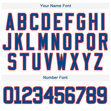 Load image into Gallery viewer, Custom White Royal Strip Royal-Red Baseball Jersey
