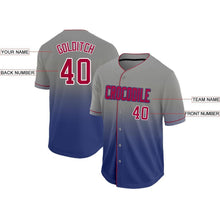 Load image into Gallery viewer, Custom Royal Red-Gray Fade Baseball Jersey
