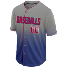 Load image into Gallery viewer, Custom Royal Red-Gray Fade Baseball Jersey
