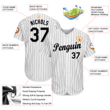 Load image into Gallery viewer, Custom White Black Strip Black-Gray Baseball Jersey
