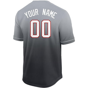 Custom Black White-Red Fade Baseball Jersey
