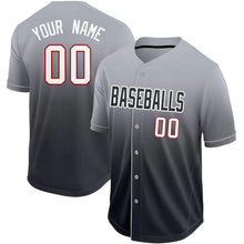 Load image into Gallery viewer, Custom Black White-Red Fade Baseball Jersey
