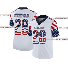 Load image into Gallery viewer, Custom White Navy-Orange USA Flag Fashion Football Jersey
