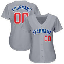 Load image into Gallery viewer, Custom Gray Red-Royal Baseball Jersey
