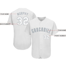 Load image into Gallery viewer, Custom White Gray Baseball Jersey
