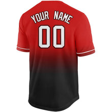 Load image into Gallery viewer, Custom Red White-Black Fade Baseball Jersey
