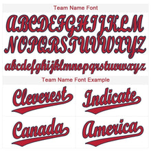 Load image into Gallery viewer, Custom White Red-Navy Baseball Jersey
