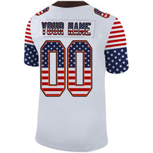 Load image into Gallery viewer, Custom White Brown-Orange USA Flag Fashion Football Jersey
