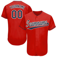 Load image into Gallery viewer, Custom Red Navy-White Baseball Jersey
