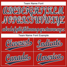 Load image into Gallery viewer, Custom Red Navy-White Baseball Jersey
