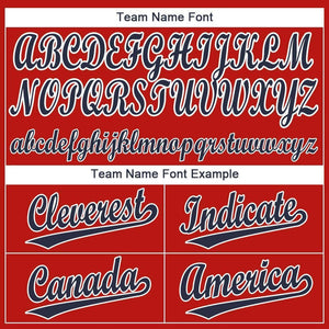 Custom Red Navy-White Baseball Jersey