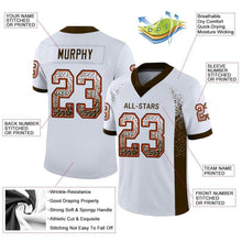 Load image into Gallery viewer, Custom White Brown-Orange Mesh Drift Fashion Football Jersey
