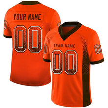Load image into Gallery viewer, Custom Orange Brown-White Mesh Drift Fashion Football Jersey
